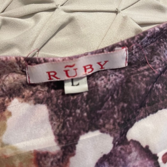 Water color floral spring fitted ruffle Blouse - Picture 4 of 4